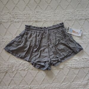 Rewash Gray High Waist Shorts with Ruffled Waist